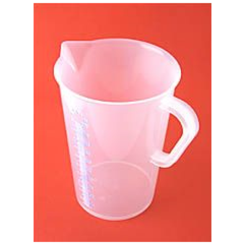 Measuring cup 2000 ml 20 ml graduation transparent, with a blue scale Height 215 mm ø 150 mm